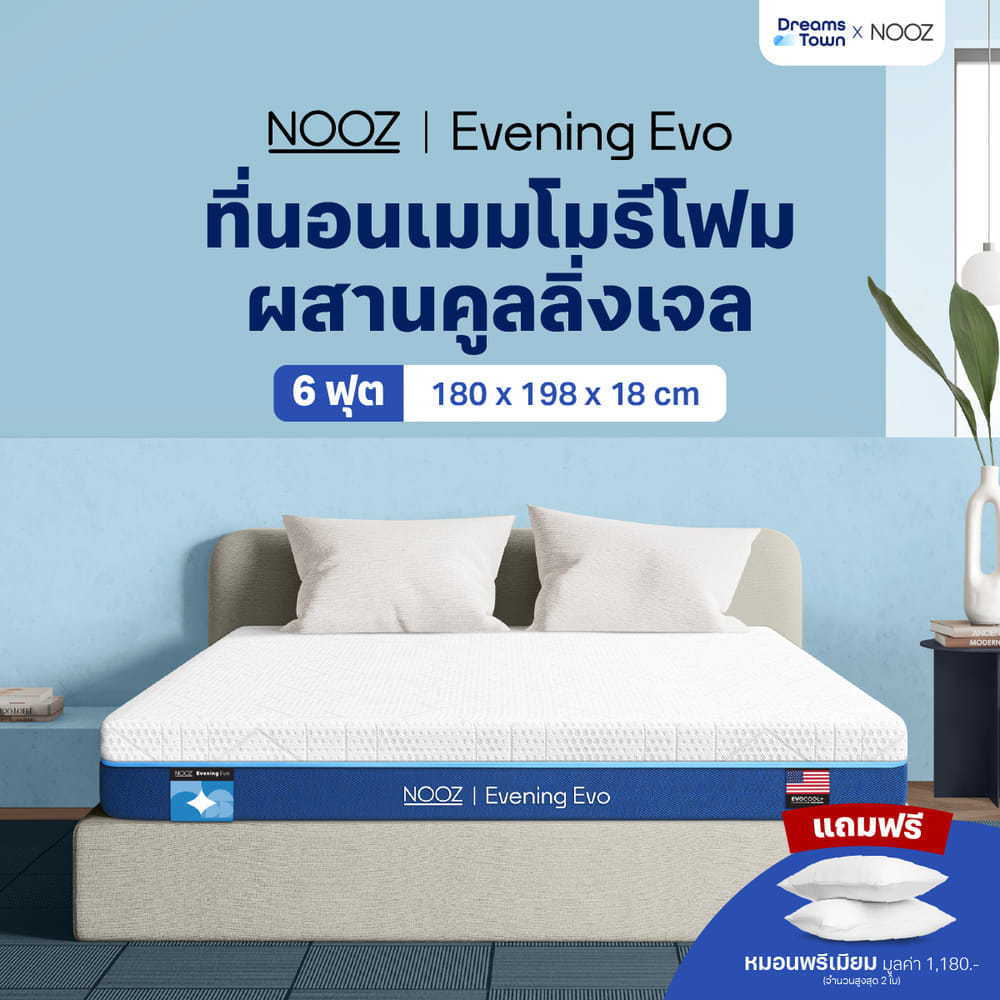 ที่นอนเมมโมรี่โฟม 6 ฟุต NOOZ EVENING EVO หนา 7 นิ้ว